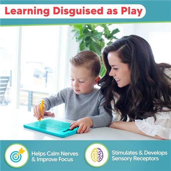 FUN Magnetic Drawing Board for Kids & Toddlers with Beads and Magnet Stylus Pen - Picture 4 of 6